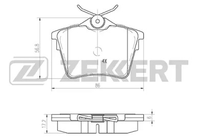 Комплект тормозных колодок (ZEKKERT: BS-1135)