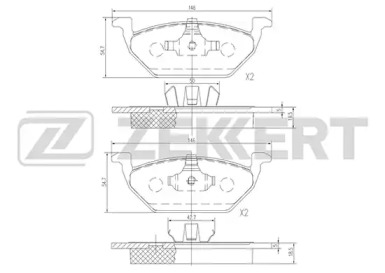 Комплект тормозных колодок (ZEKKERT: BS-1136)