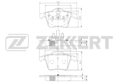 Комплект тормозных колодок (ZEKKERT: BS-1143)