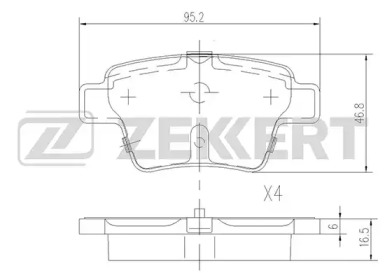 Комплект тормозных колодок (ZEKKERT: BS-1144)