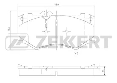 Комплект тормозных колодок (ZEKKERT: BS-1151)