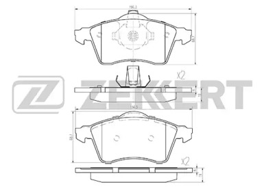 Комплект тормозных колодок (ZEKKERT: BS-1157)