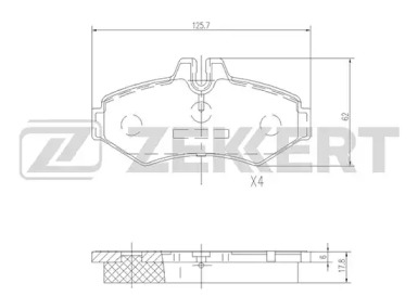 Комплект тормозных колодок (ZEKKERT: BS-1158)