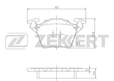 Комплект тормозных колодок (ZEKKERT: BS-1160)