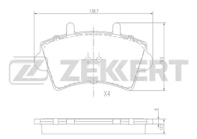 Комплект тормозных колодок (ZEKKERT: BS-1161)