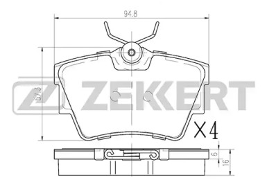 Комплект тормозных колодок (ZEKKERT: BS-1162)