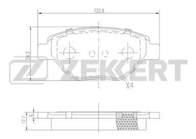 Комплект тормозных колодок (ZEKKERT: BS-1166)