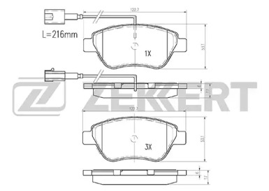 Комплект тормозных колодок (ZEKKERT: BS-1167)