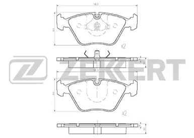 Комплект тормозных колодок (ZEKKERT: BS-1210)