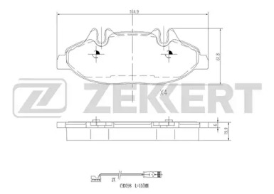 Комплект тормозных колодок (ZEKKERT: BS-1211)