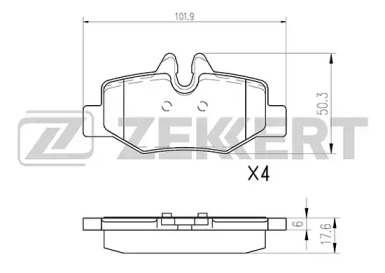 Комплект тормозных колодок (ZEKKERT: BS-1212)