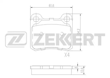 Комплект тормозных колодок (ZEKKERT: BS-1215)