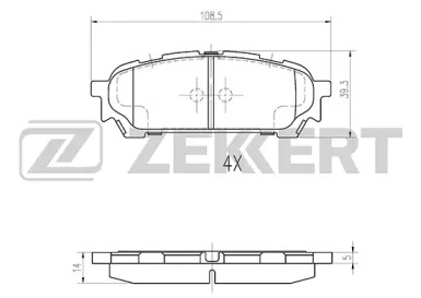 Комплект тормозных колодок (ZEKKERT: BS-1223)