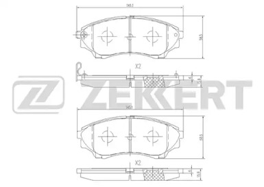 Комплект тормозных колодок (ZEKKERT: BS-1225)