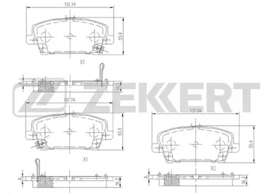 Комплект тормозных колодок (ZEKKERT: BS-1227)