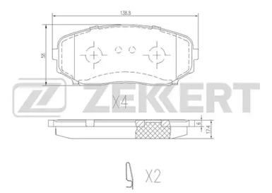 Комплект тормозных колодок (ZEKKERT: BS-1228)