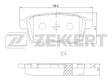 Комплект тормозных колодок (ZEKKERT: BS-1229)