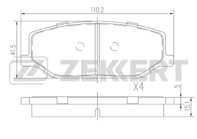 Комплект тормозных колодок (ZEKKERT: BS-1231)