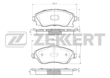 Комплект тормозных колодок (ZEKKERT: BS-1234)