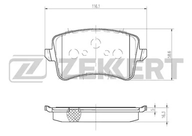 Комплект тормозных колодок (ZEKKERT: BS-1243)