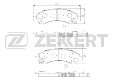 Комплект тормозных колодок (ZEKKERT: BS-1244)