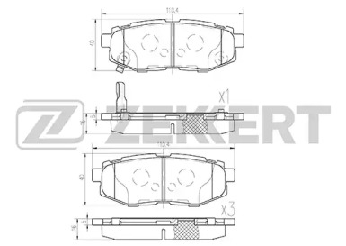 Комплект тормозных колодок (ZEKKERT: BS-1247)