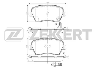 Комплект тормозных колодок (ZEKKERT: BS-1248)