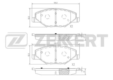 Комплект тормозных колодок (ZEKKERT: BS-1251)