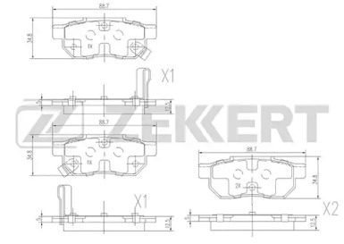 Комплект тормозных колодок (ZEKKERT: BS-1259)