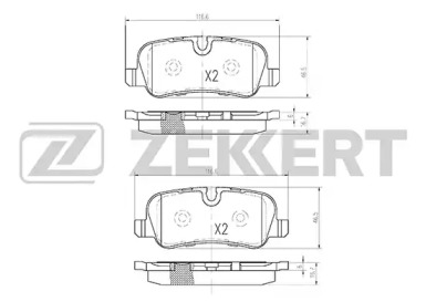 Комплект тормозных колодок (ZEKKERT: BS-1272)