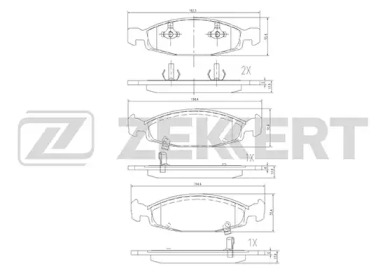 Комплект тормозных колодок (ZEKKERT: BS-1276)