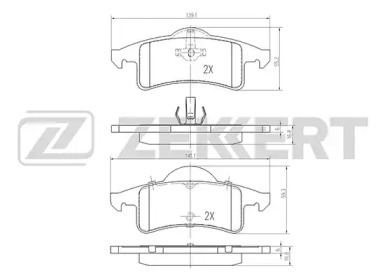 Комплект тормозных колодок (ZEKKERT: BS-1277)