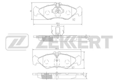 Комплект тормозных колодок (ZEKKERT: BS-1280)