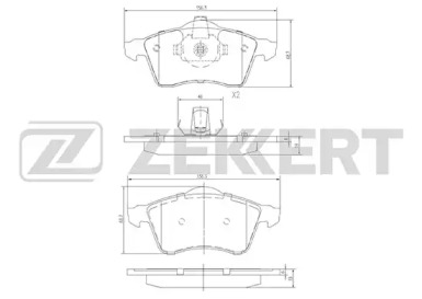 Комплект тормозных колодок (ZEKKERT: BS-1282)