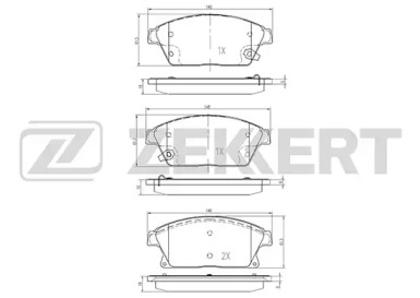 Комплект тормозных колодок (ZEKKERT: BS-1286)