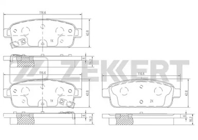 Комплект тормозных колодок (ZEKKERT: BS-1302)