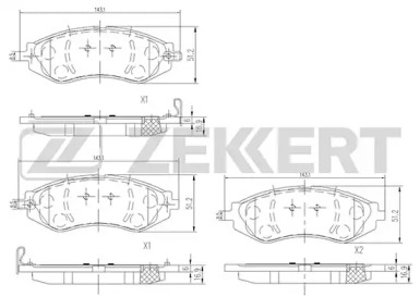 Комплект тормозных колодок (ZEKKERT: BS-1309)