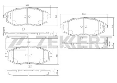 Комплект тормозных колодок (ZEKKERT: BS-1313)