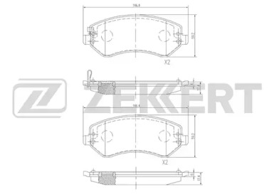 Комплект тормозных колодок (ZEKKERT: BS-1345)