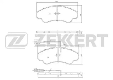 Комплект тормозных колодок (ZEKKERT: BS-1459)