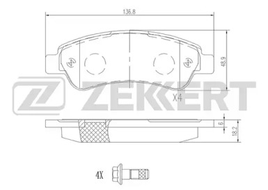 Комплект тормозных колодок (ZEKKERT: BS-1470)