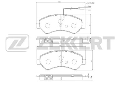 Комплект тормозных колодок (ZEKKERT: BS-1471)