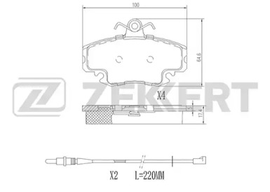 Комплект тормозных колодок (ZEKKERT: BS-1482)