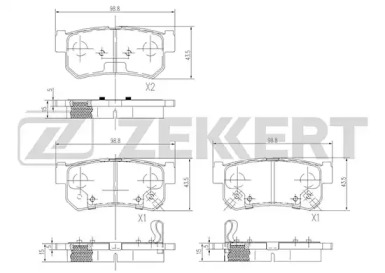 Комплект тормозных колодок (ZEKKERT: BS-1496)