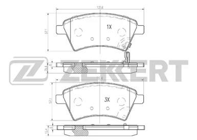 Комплект тормозных колодок (ZEKKERT: BS-1545)