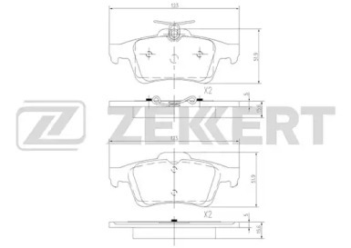 Комплект тормозных колодок (ZEKKERT: BS-1600)