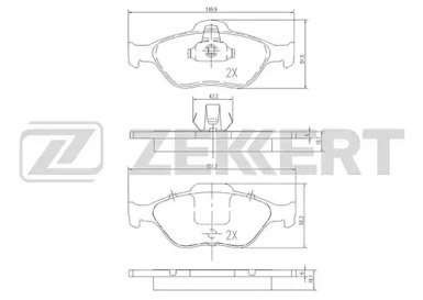 Комплект тормозных колодок (ZEKKERT: BS-1652)