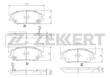 Комплект тормозных колодок (ZEKKERT: BS-1705)