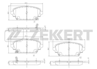 Комплект тормозных колодок (ZEKKERT: BS-1735)