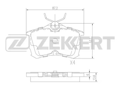 Комплект тормозных колодок (ZEKKERT: BS-1736)